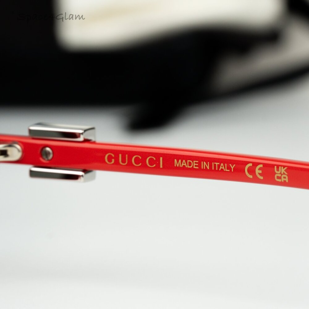 Gucci Women Sunglasses Red Grey Cat Eye GG1680S 005 BRAND NEW - Picture 6 of 8